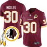 Joe Mickles #30 Redskins Head Patch Burgundy Jersey