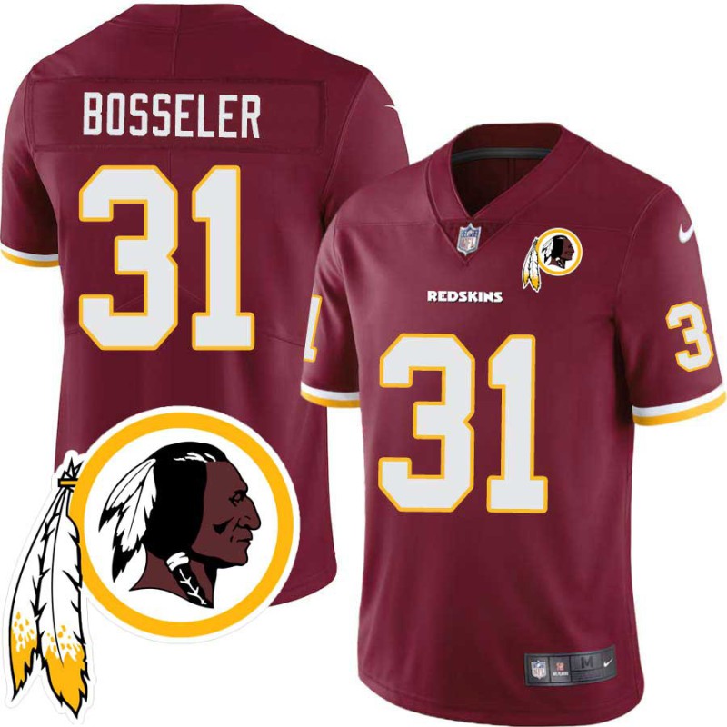 Don Bosseler #31 Redskins Head Patch Burgundy Jersey