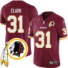 Algy Clark #31 Redskins Head Patch Burgundy Jersey