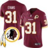 Charlie Evans #31 Redskins Head Patch Burgundy Jersey