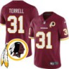 David Terrell #31 Redskins Head Patch Burgundy Jersey