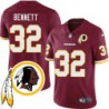 Donnell Bennett #32 Redskins Head Patch Burgundy Jersey