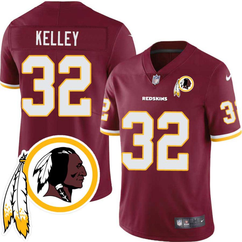 Robert Kelley #32 Redskins Head Patch Burgundy Jersey