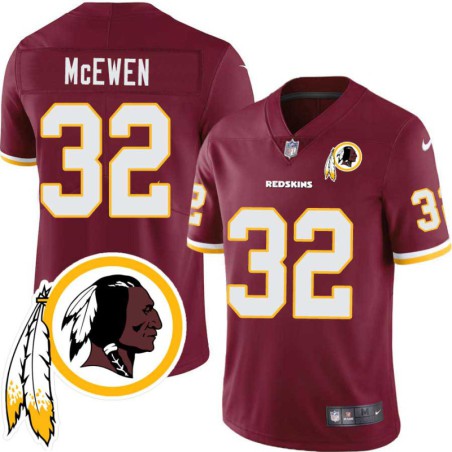 Craig McEwen #32 Redskins Head Patch Burgundy Jersey