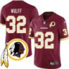 Jim Wulff #32 Redskins Head Patch Burgundy Jersey