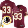 Doug Nott #33 Redskins Head Patch Burgundy Jersey