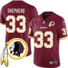 Bill Shepherd #33 Redskins Head Patch Burgundy Jersey