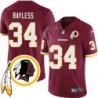 Martin Bayless #34 Redskins Head Patch Burgundy Jersey