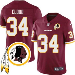 Jack Cloud #34 Redskins Head Patch Burgundy Jersey