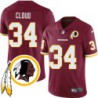 Jack Cloud #34 Redskins Head Patch Burgundy Jersey