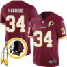 Bobby Hammond #34 Redskins Head Patch Burgundy Jersey