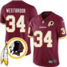 Byron Westbrook #34 Redskins Head Patch Burgundy Jersey