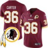 Alex Carter #36 Redskins Head Patch Burgundy Jersey