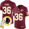 Darrel Young #36 Redskins Head Patch Burgundy Jersey