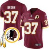 Rufus Brown #37 Redskins Head Patch Burgundy Jersey