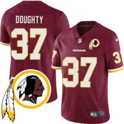 Reed Doughty #37 Redskins Head Patch Burgundy Jersey