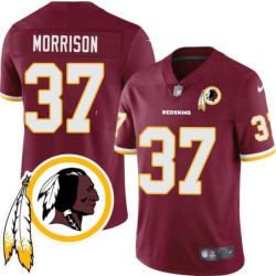 Darryl Morrison #37 Redskins Head Patch Burgundy Jersey