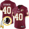 Chick Cichowski #40 Redskins Head Patch Burgundy Jersey