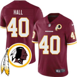 Windlan Hall #40 Redskins Head Patch Burgundy Jersey