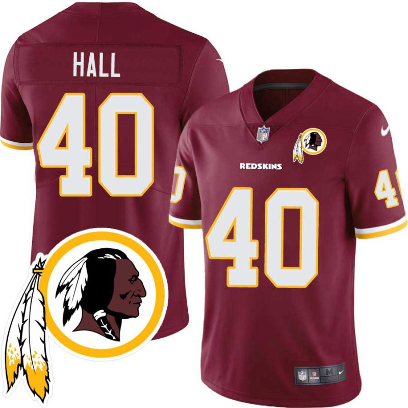 Windlan Hall #40 Redskins Head Patch Burgundy Jersey