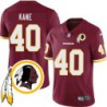 Rick Kane #40 Redskins Head Patch Burgundy Jersey