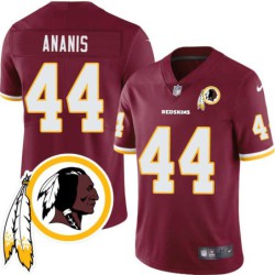 Vito Ananis #44 Redskins Head Patch Burgundy Jersey