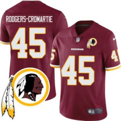 Dominique Rodgers-Cromartie #45 Redskins Head Patch Burgundy Jersey