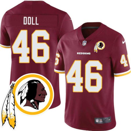 Don Doll #46 Redskins Head Patch Burgundy Jersey