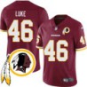 Cole Luke #46 Redskins Head Patch Burgundy Jersey