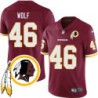 Eli Wolf #46 Redskins Head Patch Burgundy Jersey