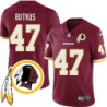 Carl Butkus #47 Redskins Head Patch Burgundy Jersey