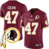 Aaron Colvin #47 Redskins Head Patch Burgundy Jersey