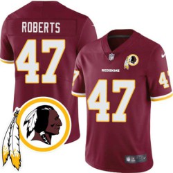 Walter Roberts #47 Redskins Head Patch Burgundy Jersey