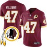 Greg Williams #47 Redskins Head Patch Burgundy Jersey