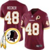 Norb Hecker #48 Redskins Head Patch Burgundy Jersey