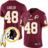 Kenny Ladler #48 Redskins Head Patch Burgundy Jersey