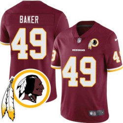 Sam Baker #49 Redskins Head Patch Burgundy Jersey