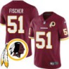 Mark Fischer #51 Redskins Head Patch Burgundy Jersey