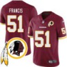 James Francis #51 Redskins Head Patch Burgundy Jersey