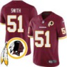 Clifton Smith #51 Redskins Head Patch Burgundy Jersey