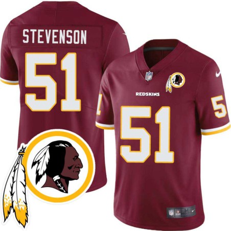 Dominique Stevenson #51 Redskins Head Patch Burgundy Jersey