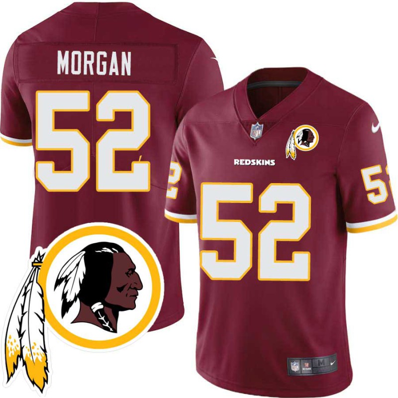 Mike Morgan #52 Redskins Head Patch Burgundy Jersey