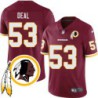 Rufus Deal #53 Redskins Head Patch Burgundy Jersey