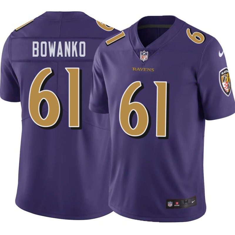 Ravens #61 Luke Bowanko Purple Jersey