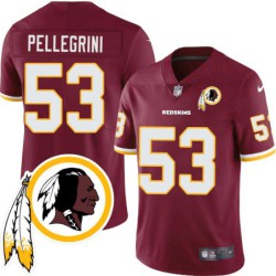 Bob Pellegrini #53 Redskins Head Patch Burgundy Jersey