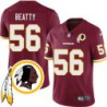 Ed Beatty #56 Redskins Head Patch Burgundy Jersey