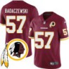 John Badaczewski #57 Redskins Head Patch Burgundy Jersey