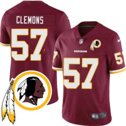 Chris Clemons #57 Redskins Head Patch Burgundy Jersey