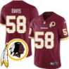 Ja'Gared Davis #58 Redskins Head Patch Burgundy Jersey