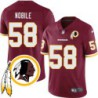 Leo Nobile #58 Redskins Head Patch Burgundy Jersey